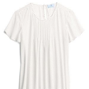 CeCe white and black Polka Dot Short Sleeve Blouse